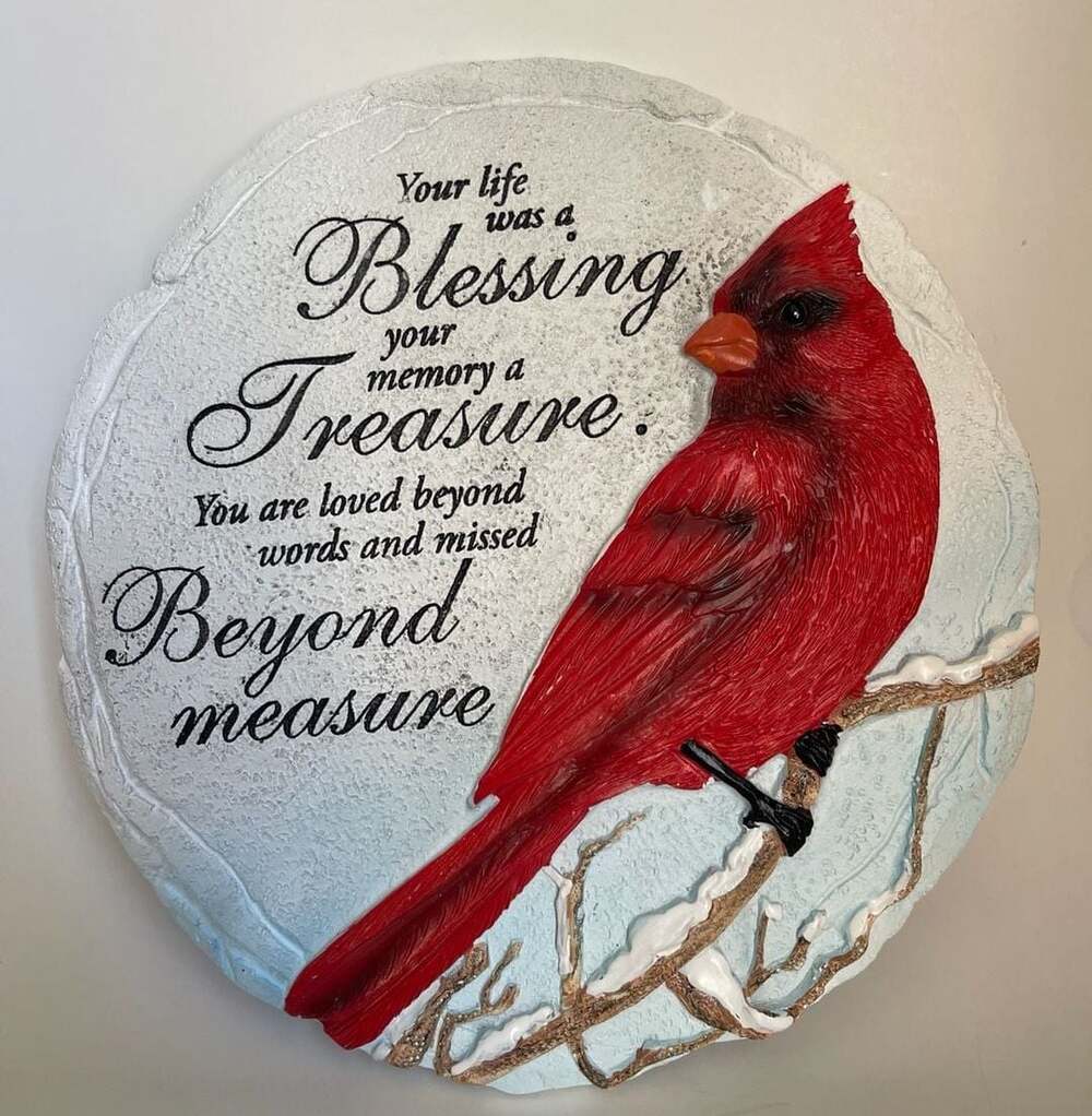 Spoonstiques Cardinal Stepping Stone Beyond Measure Memorial Decor 10"